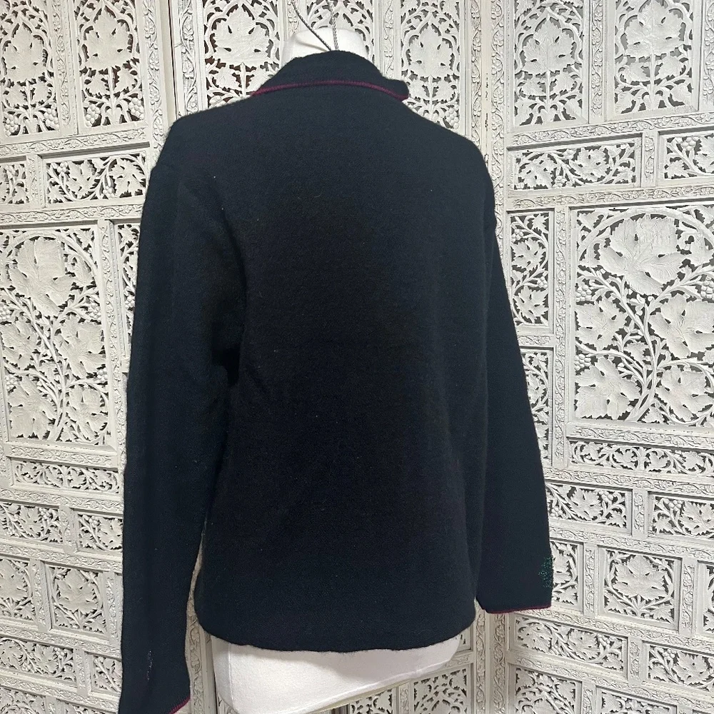 Karen Scott grannycore beaded wool winter snowflake cardigan‎ size large